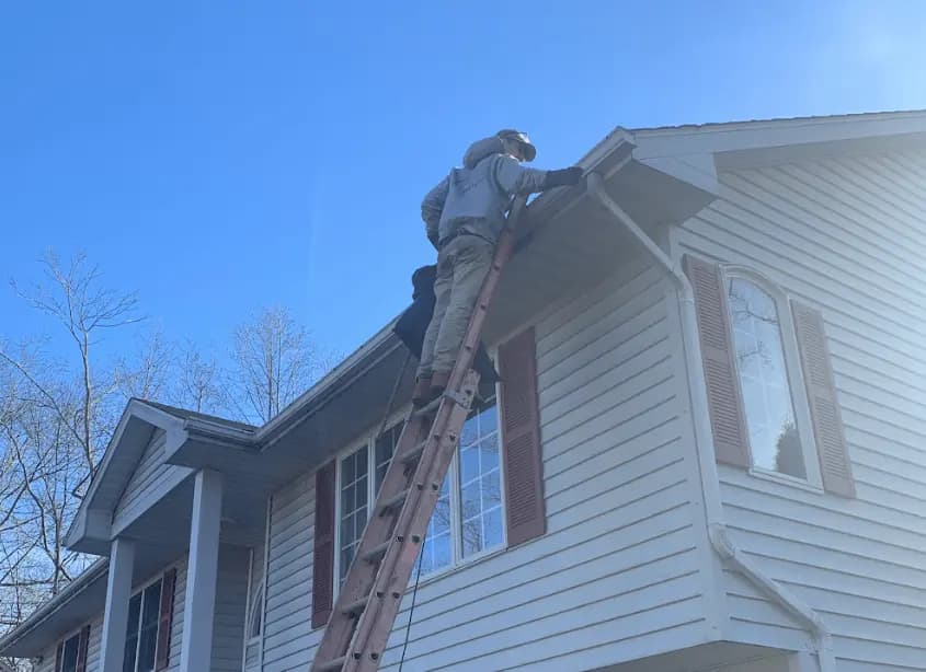 Gutter cleaning and maintenance being performed by Lorain Power Washing in Lorain