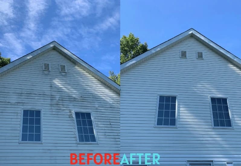 Lorain Power Washing professional performing house washing service in Lorain