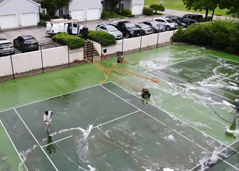 Lorain Power Washing professional cleaning outdoor surfaces at Lorain property